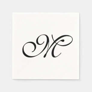 Minimalistisk monogram initial pappersservett