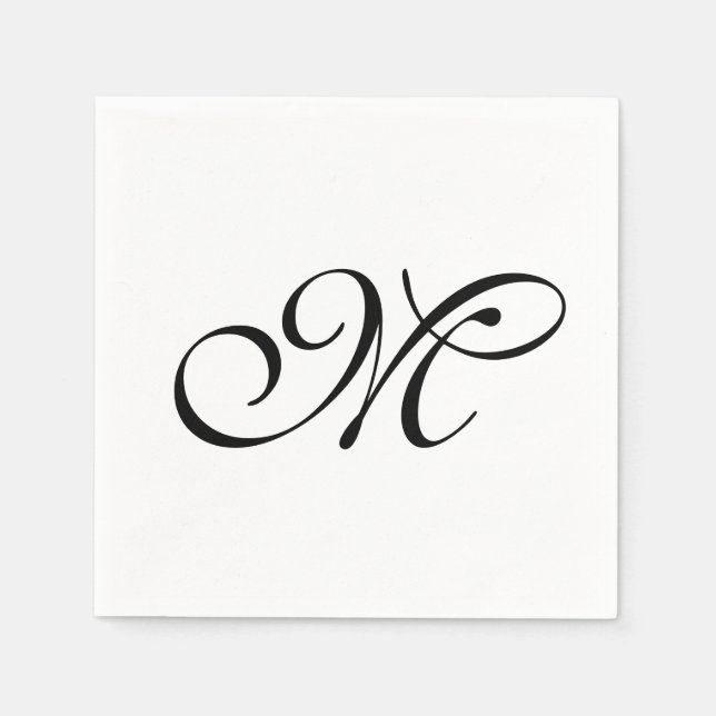 Minimalistisk monogram initial pappersservett (Framsidan)
