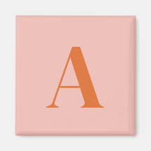 Minimalistisk Monogram Initial Rosa & Orange