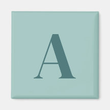 Minimalistisk Monogram Initial Turkos/Teal