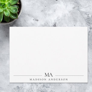 Minimalistisk monogram Initialer Modern Profession Anteckningskort