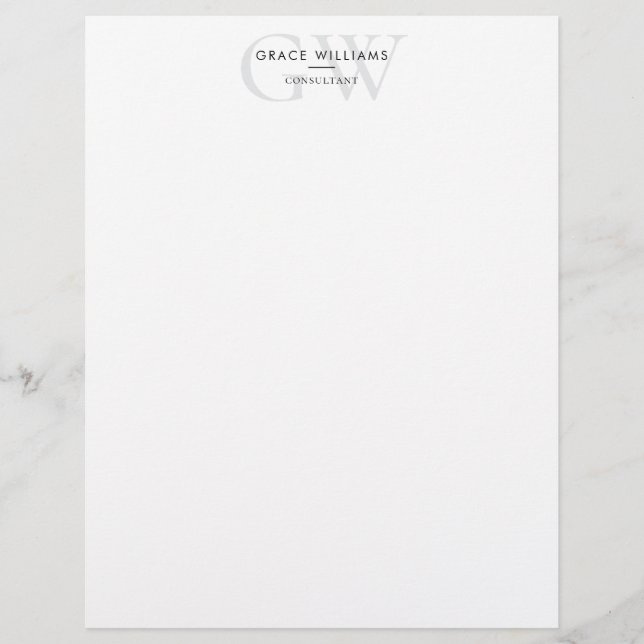 Minimalistisk Monogram Initialer-Professionell Brevhuvud (Framsida)