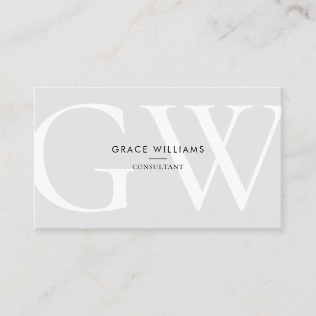 Minimalistisk Monogram Initialer QR-kodProfessione Visitkort (Framsida)