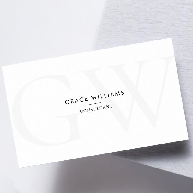 Minimalistisk Monogram Initialer QR-kodProfessione Visitkort (Skapare uppladdad)