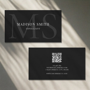 Minimalistisk Monogram Initialer QR-kodProfessione Visitkort