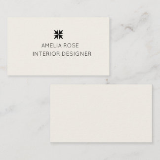 Minimalistisk Monogram Inredningsdesigner Visitenk Visitkort