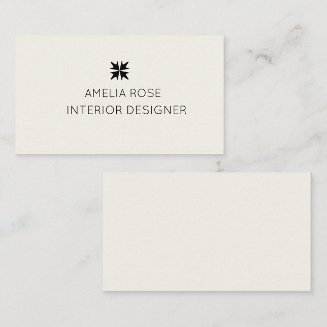 Minimalistisk Monogram Inredningsdesigner Visitenk Visitkort (Fram/baksida)