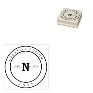 Minimalistisk monogram kreativ design trästämpel stämpel