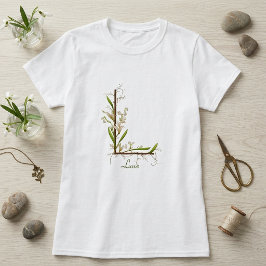 Minimalistisk Monogram L: Naturens beröring T Shirt