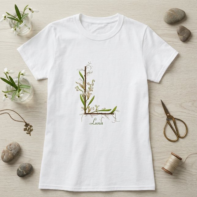 Minimalistisk Monogram L: Naturens beröring T Shirt (Skapare uppladdad)