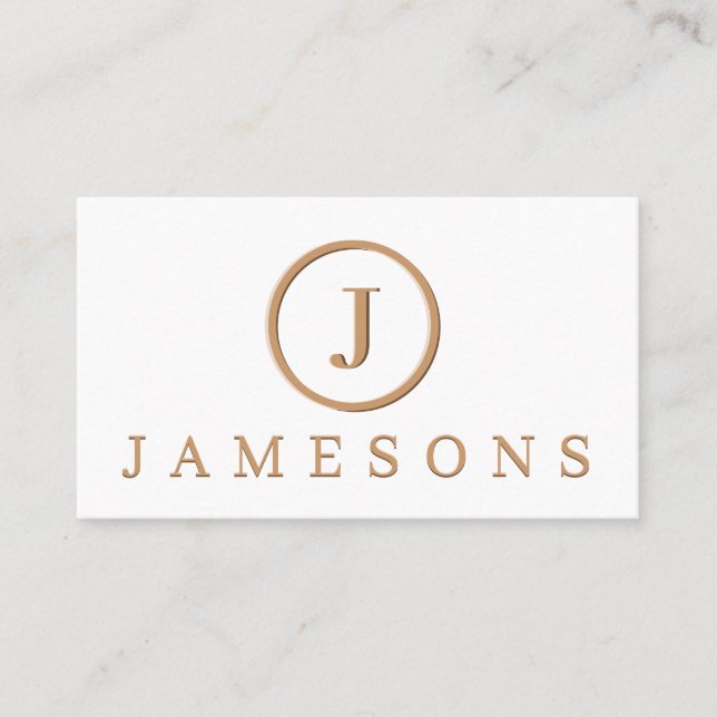 Minimalistisk monogram-Logotyp, Embossed Effect  Visitkort (Framsida)