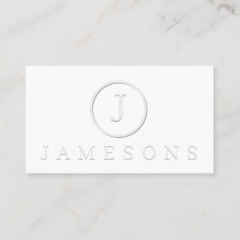 Minimalistisk monogram-Logotyp, Embossed Effect Visitkort