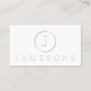 Minimalistisk monogram-Logotyp, Embossed Effect Visitkort