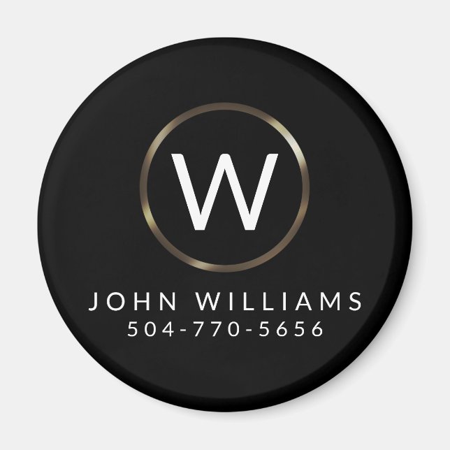 Minimalistisk Monogram Magnet-Professionell för fö Magnet (Framsidan)
