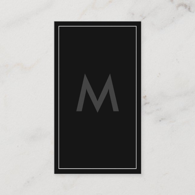 Minimalistisk monogram med ramar visitkort (Framsida)