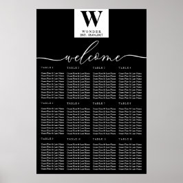 Minimalistisk Monogram | Modern Nygift Bröllop Poster