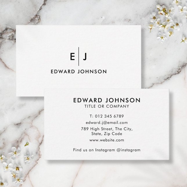 Minimalistisk Monogram Modern Professionell Visitkort (Minimalist Monogram Modern Professional Business Card)