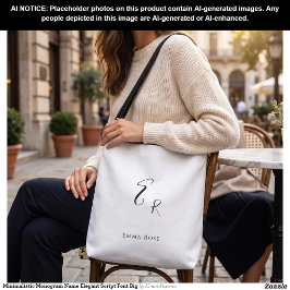 Minimalistisk Monogram Namn Elegant Skriftstil Sto Axelväska