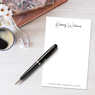 Minimalistisk Monogram Namnteckning skriptPersonli Brevpapper