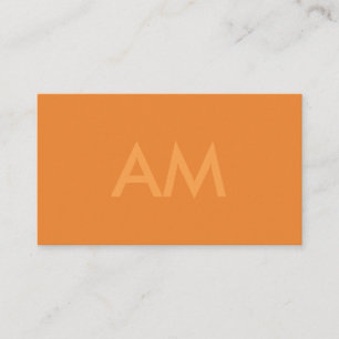 Minimalistisk Monogram-Orange Visitkort