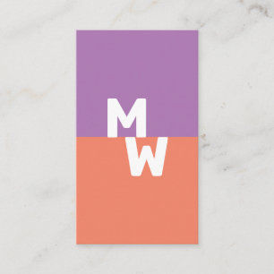 Minimalistisk monogram Pastel QR-kod Visitkort