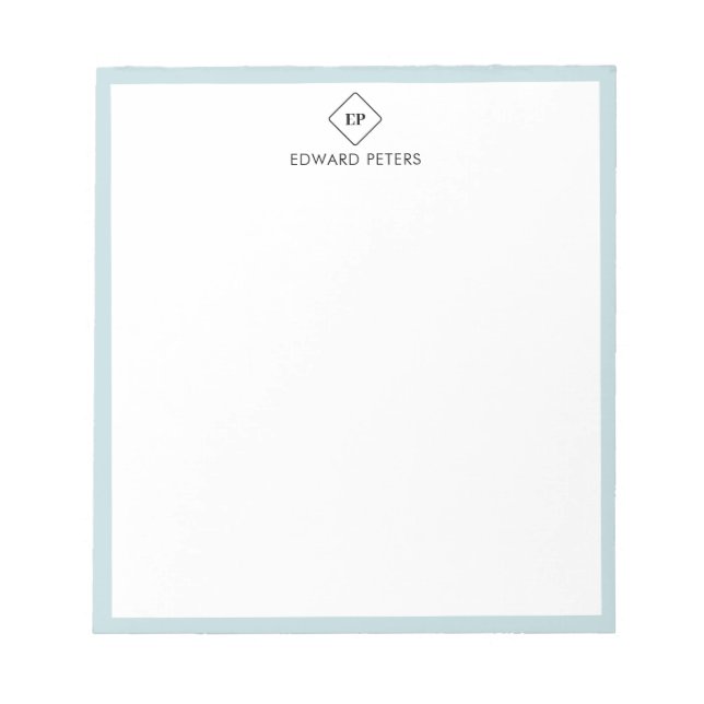 Minimalistisk Monogram Personlig Brevpapper Notisb Anteckningsblock (Framsida)