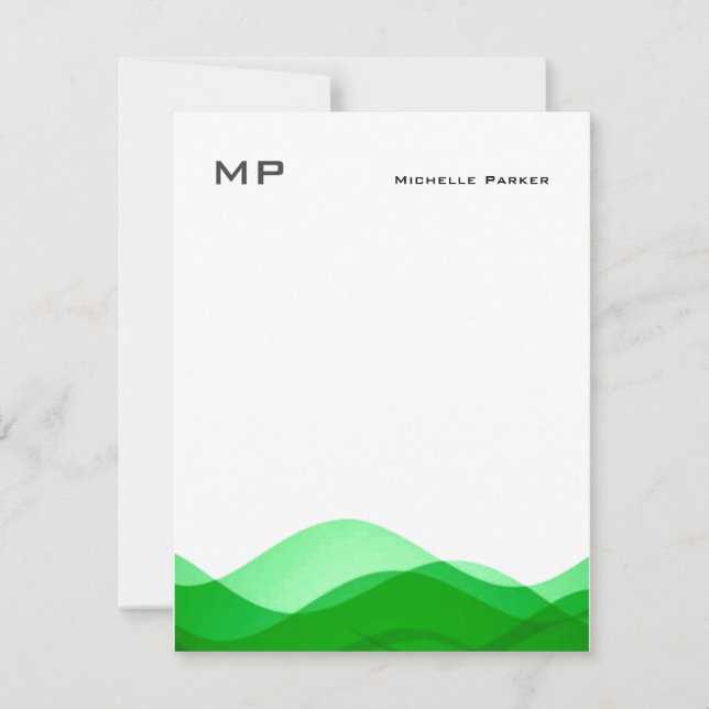 Minimalistisk monogram Professionell Anteckningskort (Framsida)