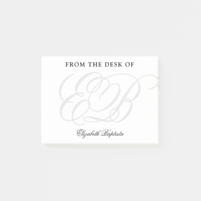 Minimalistisk Monogram-Professionell-Elegant Post-it Block (Framsida)