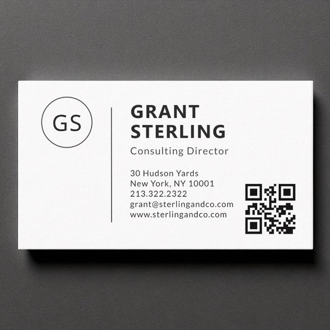Minimalistisk Monogram-Professionell QR-kod Visitkort (Skapare uppladdad)