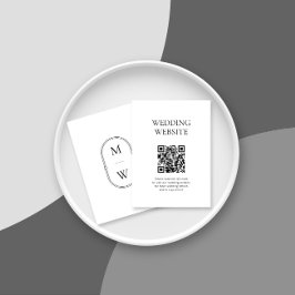 Minimalistisk Monogram QR-kod Bröllop webbplats Tilläggskort