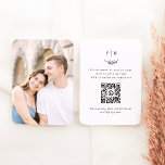 Minimalistisk Monogram QR-kodsfoto-Bröllop OSA Tilläggskort<br><div class="desc">Ett kort för OSA av elegant som matchar vår minimalistiska samling av Monogram Photo Formal Bröllop. Den här designen har ett personligt bröllp-monogram högst upp på kortet. Monogrammet kombinerar initialer i parets namn med en ritad, handritad, löv-stig illustration. Det finns en QR-kod till OSA online och se annan information på...</div>