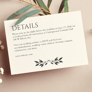 Minimalistisk monogram randig mjuk vit detaljer tilläggskort