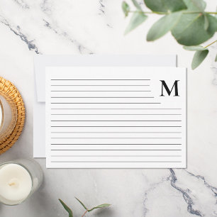 Minimalistisk Monogram-regel Anteckningskort