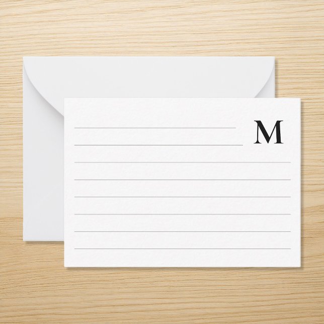 Minimalistisk Monogram-regel Anteckningskort (Skapare uppladdad)