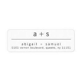 Minimalistisk Monogram Returadress för Bröllop Etikett
