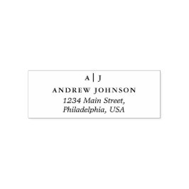 Minimalistisk monogram-Returadress Självfärgande Stämpel