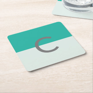 Minimalistisk monogram skalvattensfärg underlägg papper kvadrat
