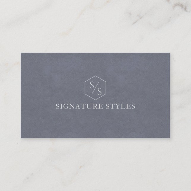 Minimalistisk Monogram | Skifferblå Visitkort (Framsida)