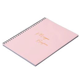 Minimalistisk monogram skrift rosa anteckningsbok