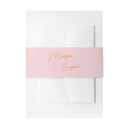Minimalistisk monogram skrift rosa band för inbjudningskort