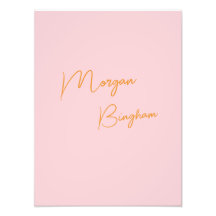 Minimalistisk monogram skrift rosa