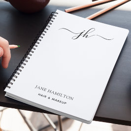 Minimalistisk monogram skriptnamn anteckningsbok