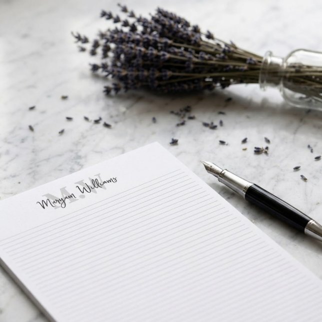 Minimalistisk monogram skriptnamn brevpapper (elegant stationery papers)