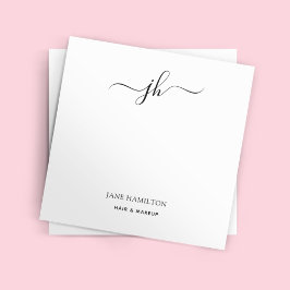 Minimalistisk monogram skriptnamn post-it block