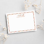 Minimalistisk Monogram Två brända Gräns-Orange Anteckningskort<br><div class="desc">Minimalistisk perfekt för Monogram Två brända Orangar i Gräns för chef,  konsulter,  professioneller eller affärsmän.</div>