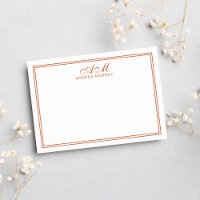 Minimalistisk Monogram Två brända Gräns-Orange
