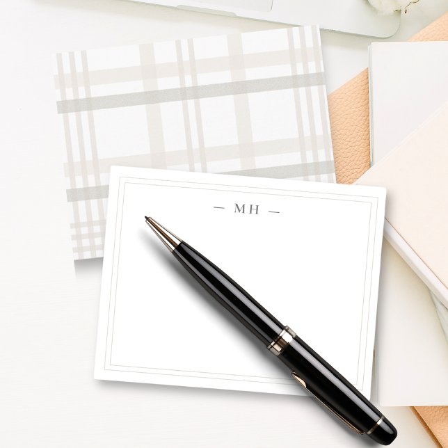 Minimalistisk monogram två Gräns-monogram, första  Anteckningskort (Skapare uppladdad)