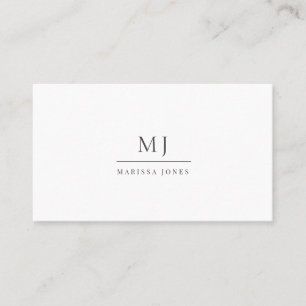 Minimalistisk monogram vit modern Professionell Visitkort
