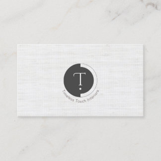 Minimalistisk Monogram | Vit Randig Affärsc Visitkort