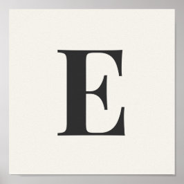 Minimalistisk Monogramaffisch | Grå & Elfenbensvit Poster